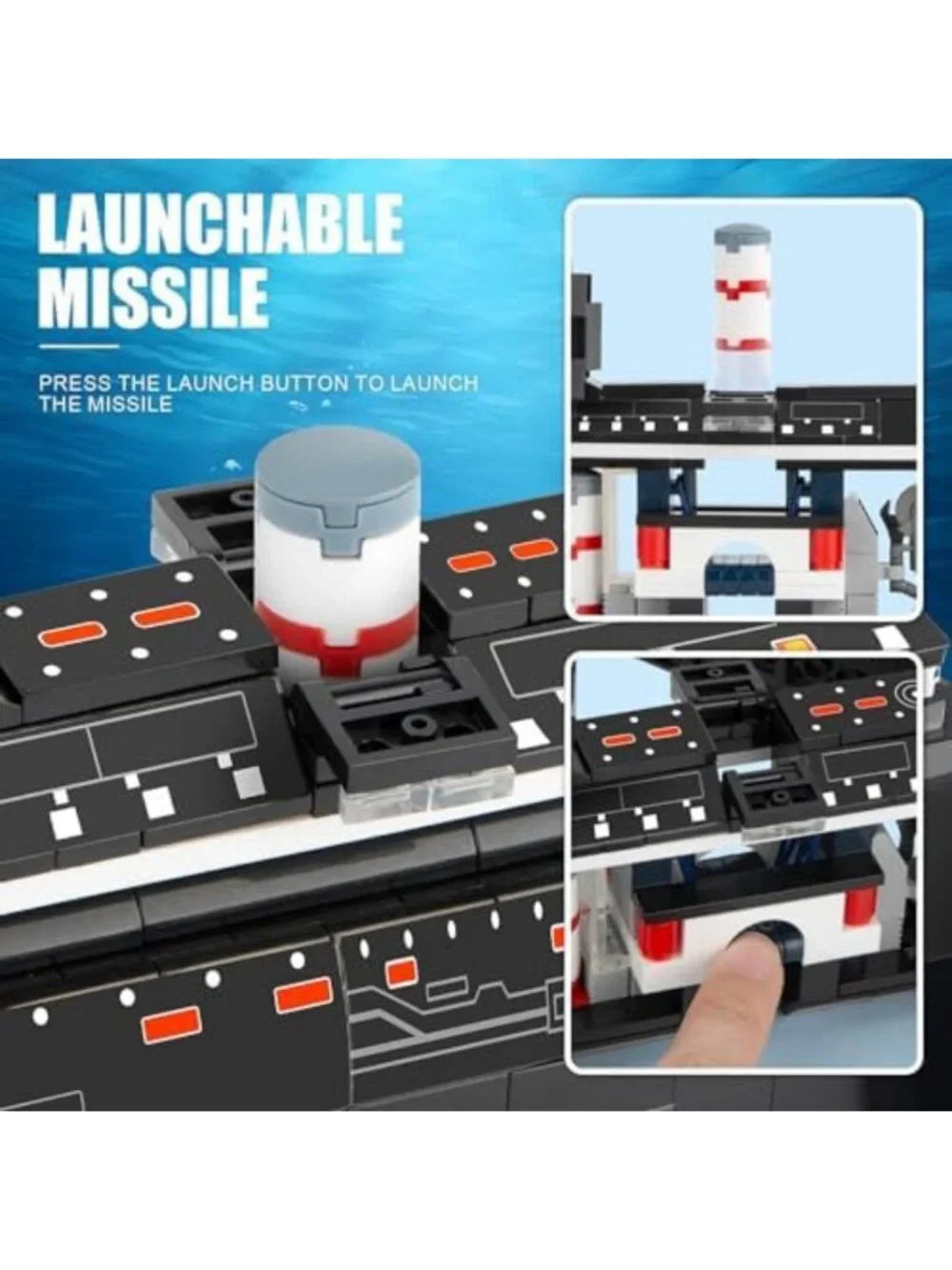 WW2 Submarine Building Set - 519 Pieces, Military Model Kit for Teens & Adults